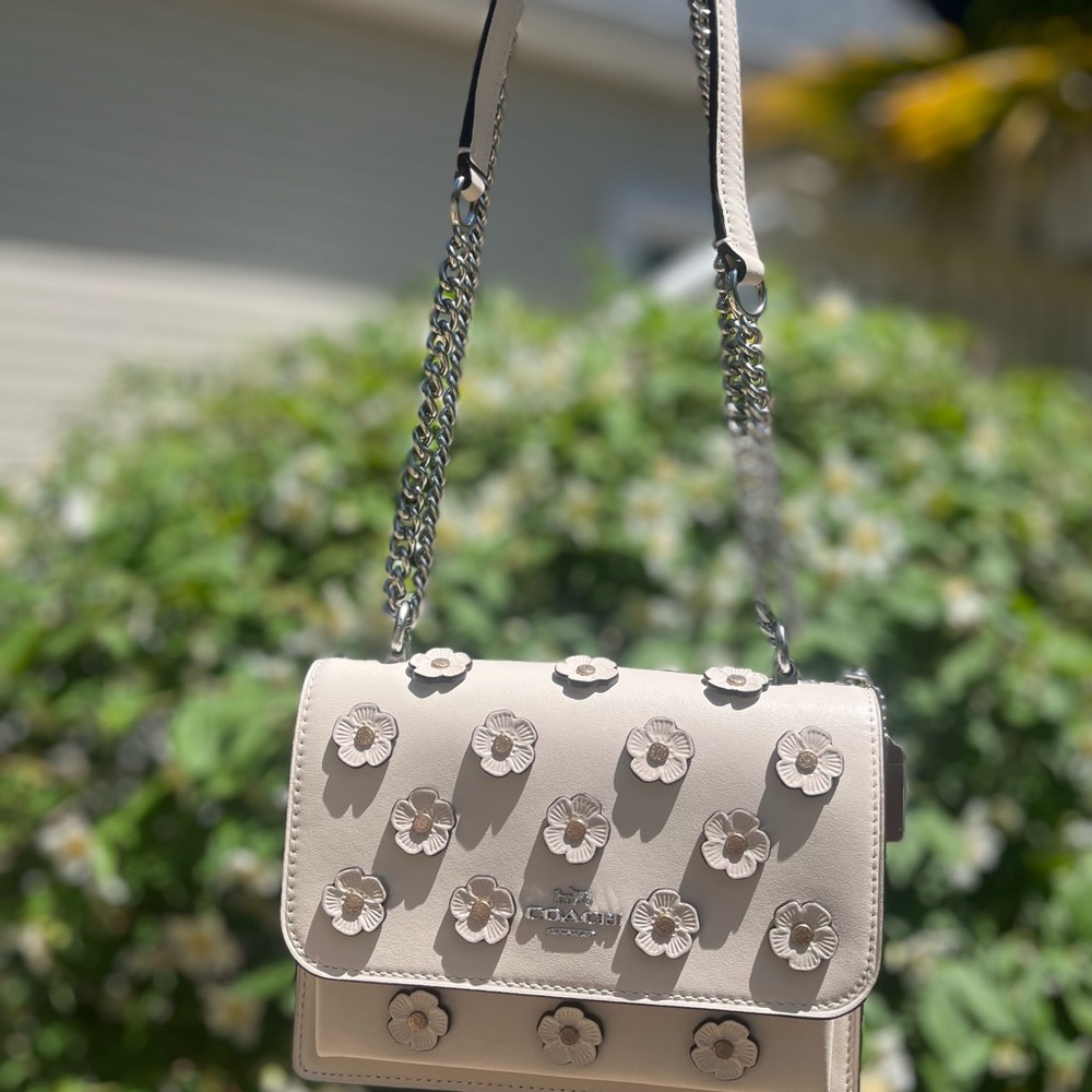 Coach Mini Klare Crossbody Chalk With Floral Appliqué *Brand New* With Tags - Picture 3 of 16